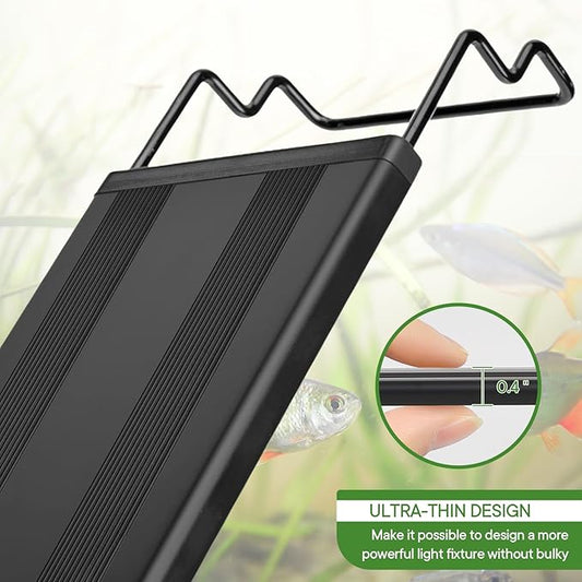 Zingbabu Aquarium Light, 25W RGB Full Spectrum Fish Tank Light, Super Slim Fish Tank Aquatic Plant Grow Lighting,24-34 in Alu Alloy Shell Extendable Brackets Fish Lamp ProfessionalPhotographyLight