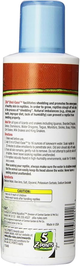 Zilla Reptile Health Supplies Shed-Ease Bath, 8-Ounce Bottles (3 Pack) Zilla