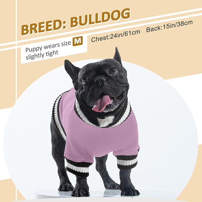 FUAMEY Dog Pullover Sweatshirt,Dog Winter Sweaters Warm Dog Clothes Dog Vest Thick Puppy Pullover Soft Pet Fleece Sweater Cute Doggie Boy Girl Outfit for Small Medium Dogs Lavender XL - PAWPICO