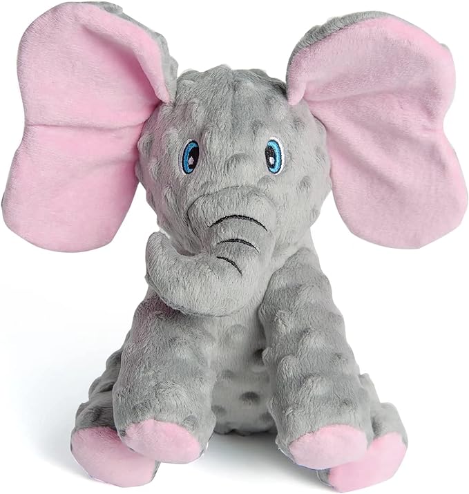 DODODOLA Dog Toys Puppy Toys Cute Squeaky Elephant Dog Toy with Crinkle Paper Stuffed Plush Animal Dog Toys to Keep Them Busy for Small Medium Large Dogs - PAWPICO