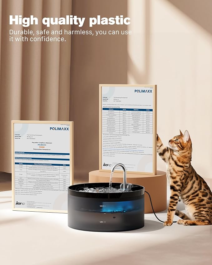 Cat Water Fountain: 108oz/3.2L Cat Fountain Super Silent Pet Water Fountain - Water Fountains for Cats Indoor - Faucet Cat Fountain - Quiet Water Pump - Suitable for Cats and Dogs - BEMOONY - PAWPICO