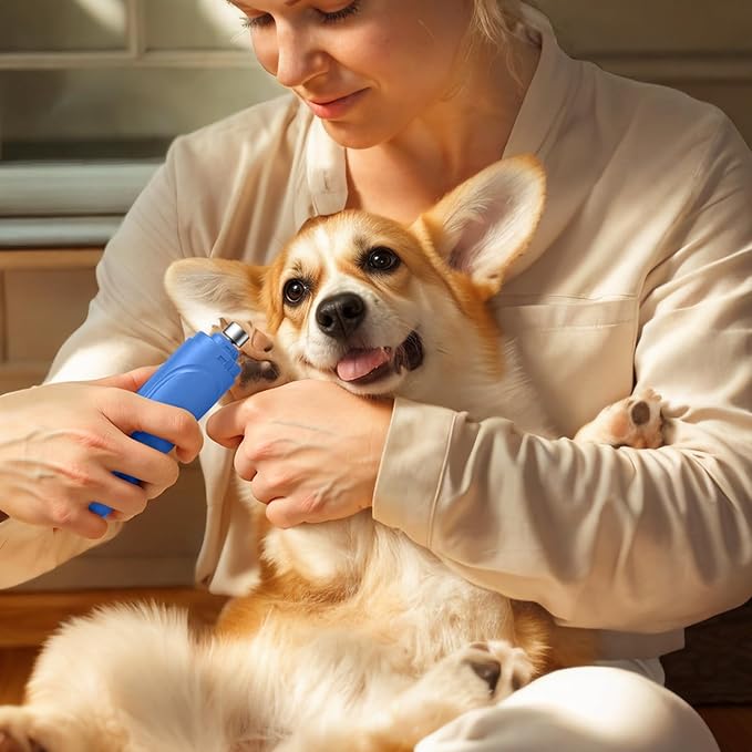 YABIFE Dog Nail Grinder, Dog Nail Trimmers and Clippers Kit, Super Quiet, Rechargeable, for Small Large Dogs Cats Toenail Claw Grooming,3 Speeds, 1 Extra Grinding Wheel - PAWPICO
