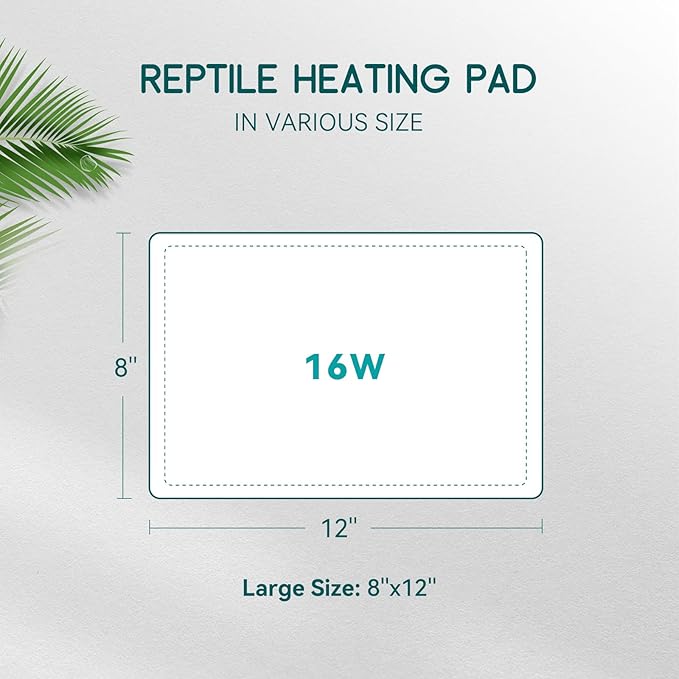 Luxbird Reptile Heating Pad 8" X 12" with Digital Thermostat Combo Under Tank Terrarium Heating Mat for Turtles, Lizards, Frogs, and Other Reptiles Luxbird