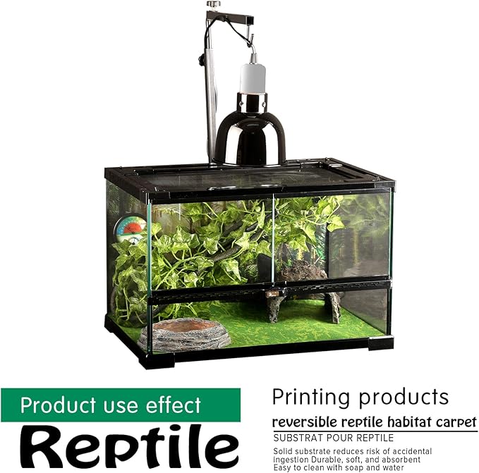 Reptile Carpet, 36 * 18in Pet Terrarium Liner,Reptiles Cage Mat/Substrate for Snakes, Chameleons, Geckos ands Kitchen Use(2sheets) with Tweezers Feeding Tongs bestchoiceforyourreptiles