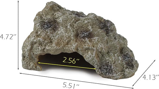 Resin Leopard Gecko Hide, True to Nature Reptile Rock for Bearded Dragon Hideout Snake Hides for Ball Pythons, Tortoise House Terrarium DÉCor - Small IBWell