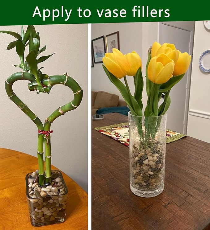 Voulosimi 12 LBS River Rock Stones, Natural Decorative Polished Mixed Pebbles Gravel,Outdoor Decorative Stones for Plant Aquariums, Landscaping, Vase Fillers Voulosimi