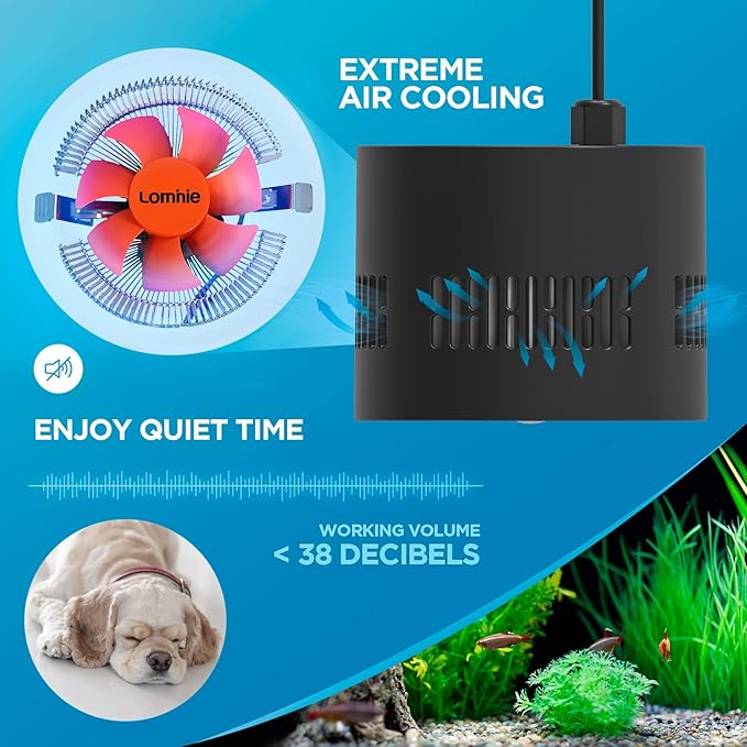 Lominie LED Aquarium Light, Remote Control 80W Planted Fish Tank Light Asta120 Clamp Clip Lamp for Freshwater Refugium Algae Fish Tank with Gooseneck (F120 80W Freshwater) Lominie