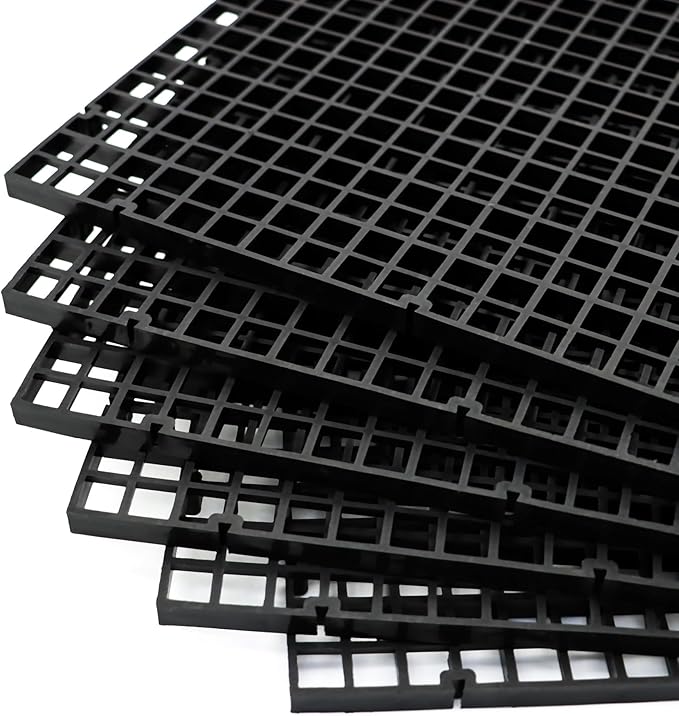 ALEGI Aquarium Fish Tank Divider Plastic Egg Crate Aquarium Filter Bottom Tray Plastic Grid (L 6pcs Black) ALEGIAquarium