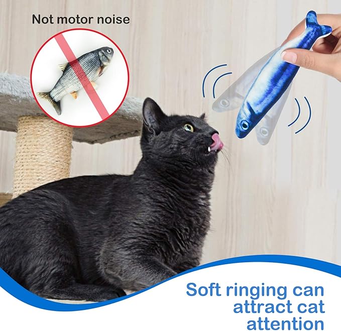 5Pcs Catnip Toy, Plush Fish Cat Toy, Cat Chew Toy, Catnip Filled Cartoon Fish with Bell Inside for Interactive Kitty Chew Toys Cat Teething Cat Exercise - PAWPICO