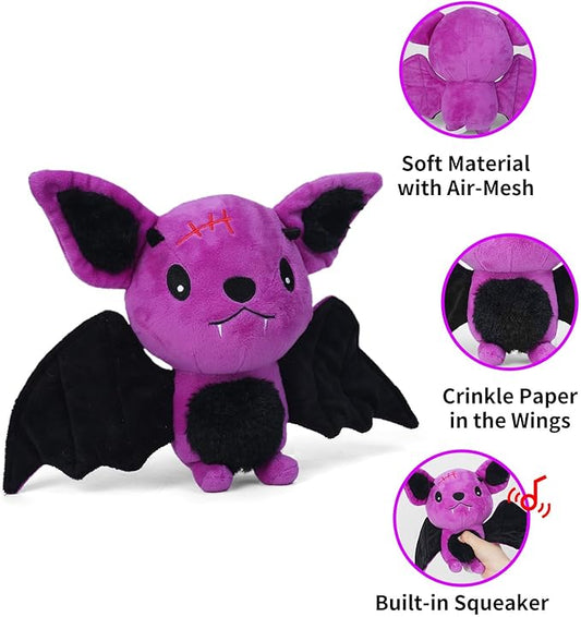 Blnboimrun Dog Toys Puppy Toys Interactive Dog Toys for Small Medium Large Dogs, Squeaky Dog Chew Toys to Keep Them Busy, Plush Dog Toy with Crinkle Paper Stuffed Bat - PAWPICO