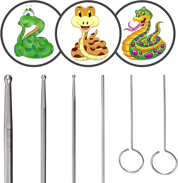 REPTI ZOO Snake Probe Kit 6 Pieces Round Ball Tip Professional Reptiles Snake Sexing Kit Probes Set REPTIZOO