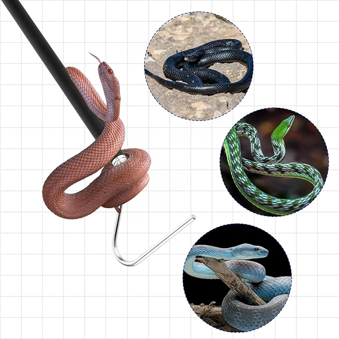 40 Inch Snake Hook, Stainless Steel Extensible Grappling Hook, Pick-Up Handling Tool, Pet Snake Accessories, Pool Skimmer Basket Hook ZEYIYER