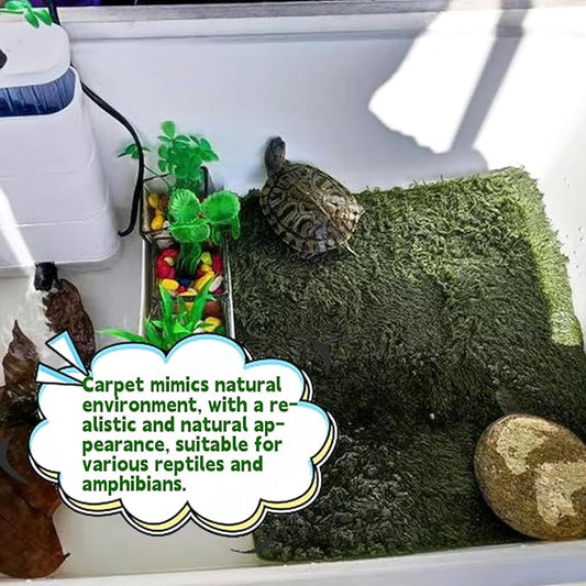 kathson 4pcs Reptile Carpet Terrarium Liner Tortoise Bedding Reptile Substrate Liner Mat Pet Cage Mats Supplies for Lizard Snake Bearded Dragon Gecko Chameleon Turtle Iguana (11.81 X 7.87 in) kathson