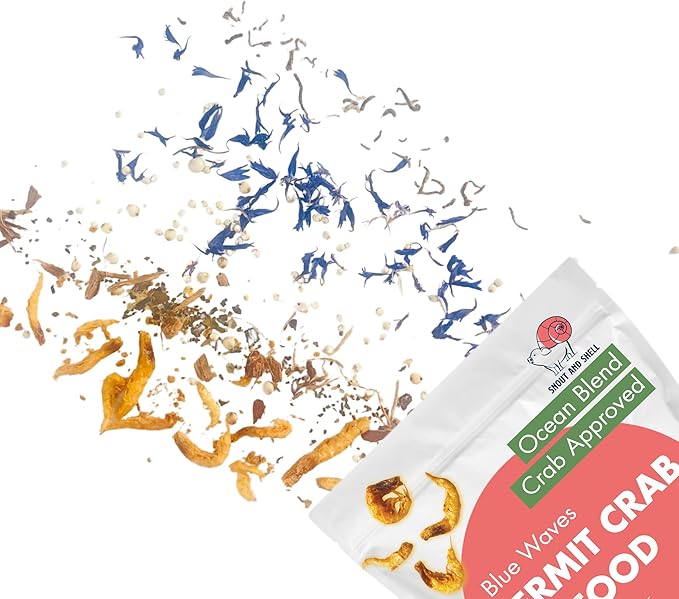 Snout and Shell Hermit Crab Food - Eco Animal Pet Snack Treat for Protein & Nutrients - Aquatic Pet Animal Snack Treat (BlueWaves) SNOUTANDSHELL