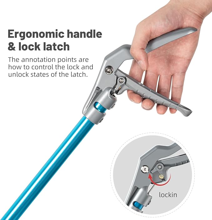 G2 60-inch Professional All-Aluminum Alloy Snake Tong Reptile Grabber Rattle Snake Catcher Wide Jaw Handling Tool with Lock G2GO2GETHER
