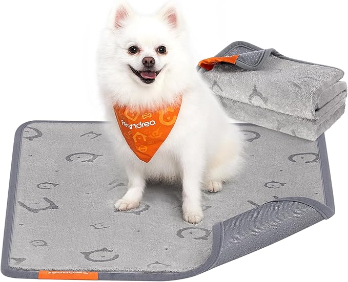 Feandrea Washable Pee Pads for Dogs, 2 Pack, Reusable Dog Pads, 24 x 18 Inches, S, Waterproof Pet Training Pads, Leakproof, Non-Slip, Super Absorbent, for Dogs, Cats, Rabbits, Dove Gray UPTD001G01 - PAWPICO