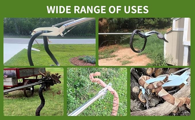 50in Snake Grabber,Snake Grabber Tool Only 17 in After Folding, Snake Stick Suitable for Many Scenarios,Snake Tools can Also be Used as Reptile Tongs and Snake Hook (White Metal Handle) PAWPICO