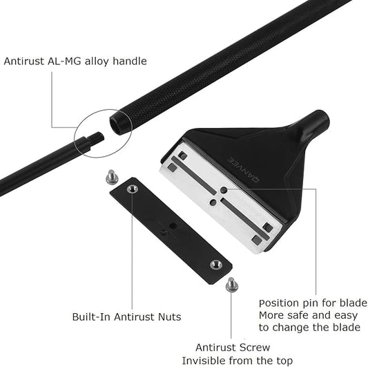 Aquarium Algae Scraper Cleaner Brush with 10 Stainless Steel Blades for Fish Reef Plant Glass Tank 26 Inch QANVEE