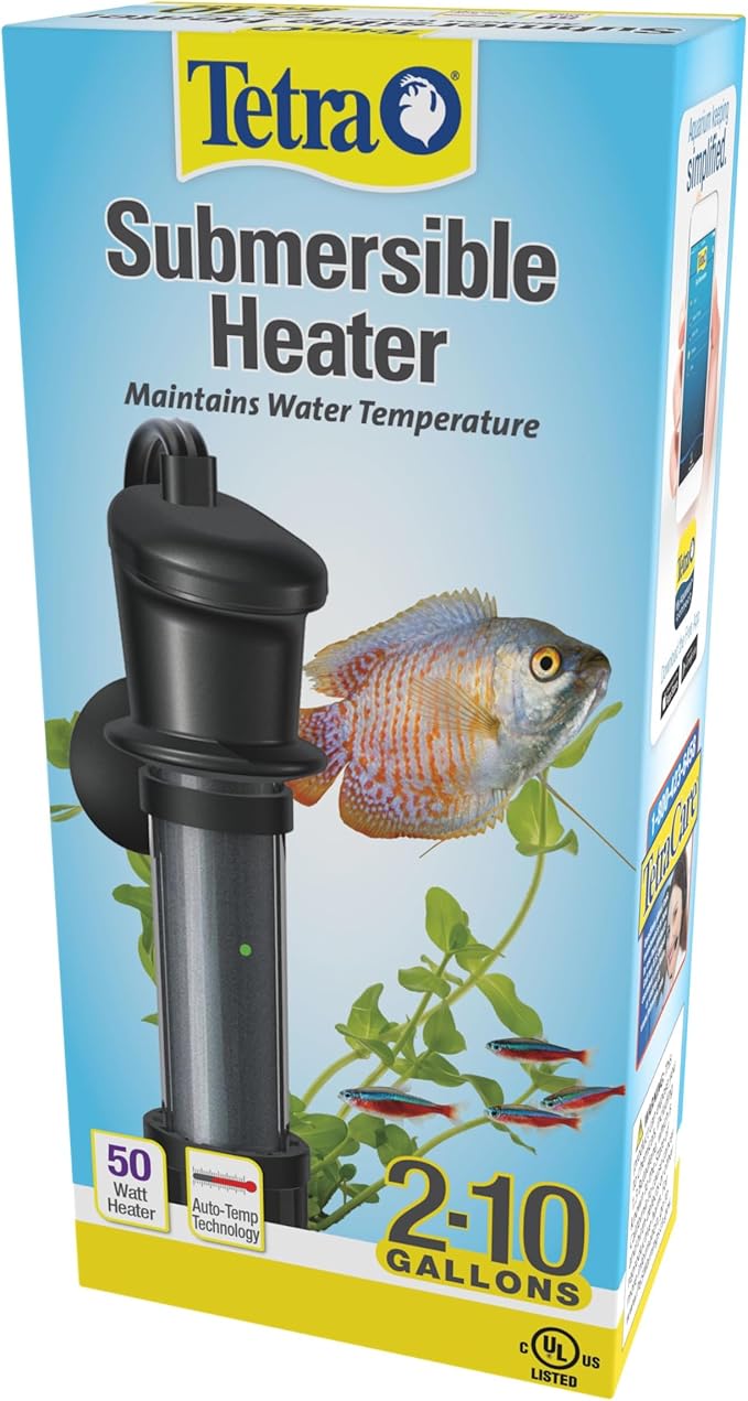 Tetra HT Submersible Aquarium Heater With Electronic Thermostat, 50-Watt, 2-10 Gallon Tetra