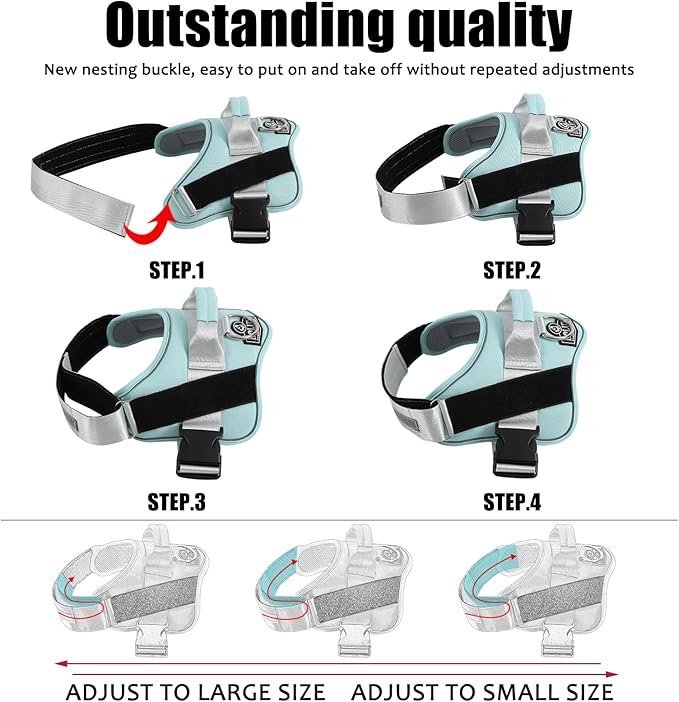 Bolux Dog Harness, No-Pull Reflective Dog Vest, Breathable Adjustable Pet Harness with Handle for Outdoor Walking - No More Pulling, Tugging or Choking Bolux