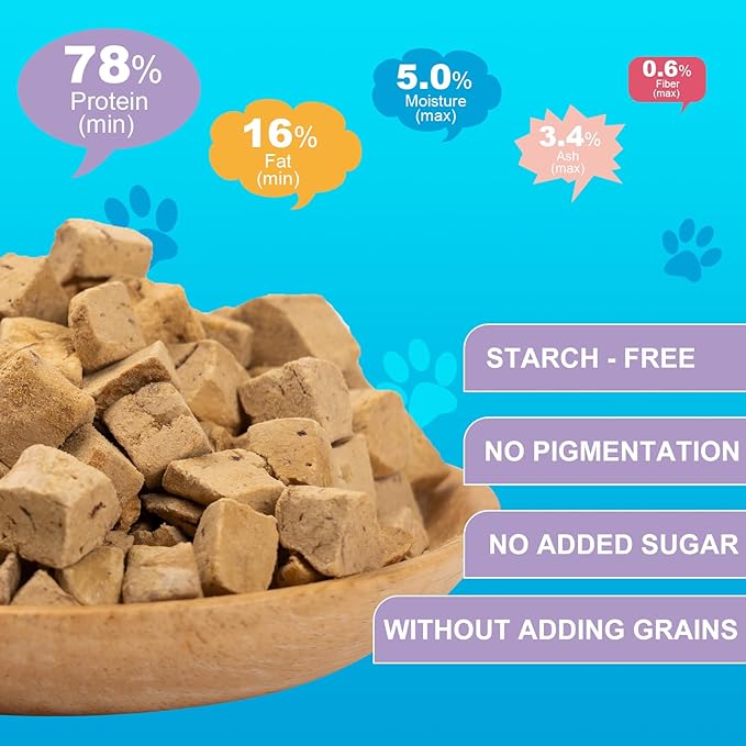 Chicken Liver Dog Treats - Freeze Dried Liver Treats Organic Single Ingredient All Natural Grain-Free Perfect for Training Topper or Snack(4.5oz) - PAWPICO