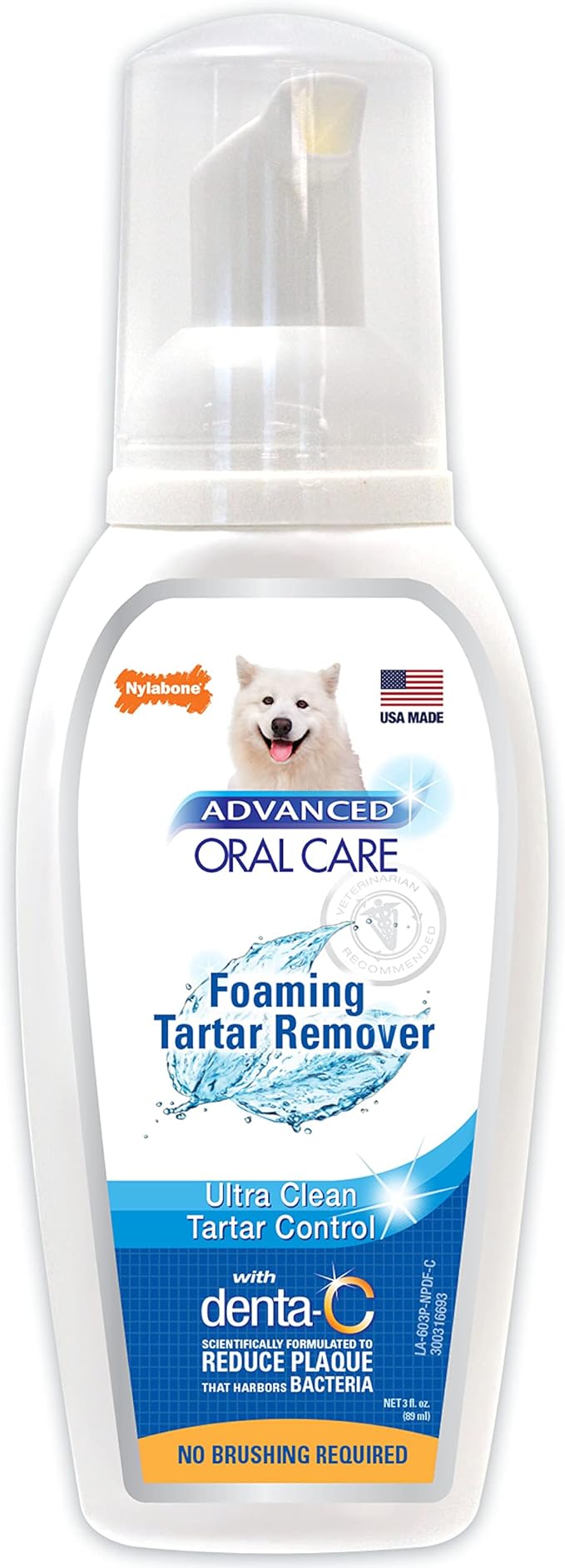 Nylabone Advanced Oral Care Foaming Dog Tartar Remover - Dog Breath Freshener & Teeth-Cleaning Foam (4 oz.) Nylabone