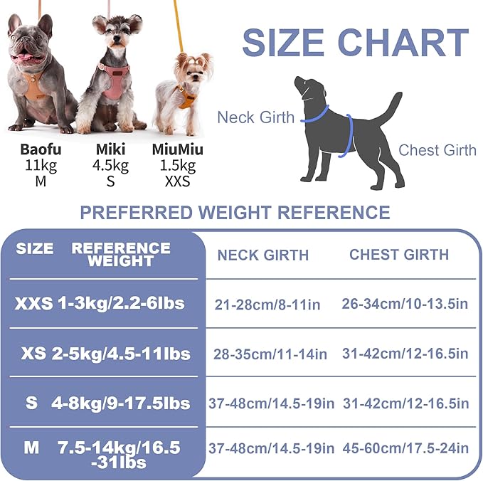 Puppytie No Pull xs Dog Harness with Multifunction Dog Leash,Soft Adjustable No Choke Escape Proof Pet Harness Vest,Glossy Sapphire Blue,XXS Puppytie