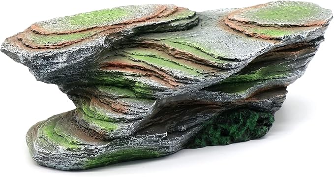 Reptile Resting Terrace Tortoise Climbing Platform Shale Scape Step Ledge, Reptile Cave Hideout Leopard Gecko Accessories Decorations, Great for Reptiles, Amphibians, Bearded Dragons, Lizard, Frogs relaqcc
