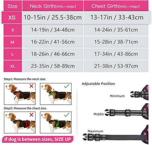 Timos No Pull Dog Harness, No Choke Front Lead Dog Reflective Harness, Adjustable Soft Padded Pet Vest with Easy Control Handle for Small Medium Large Dogs Timos