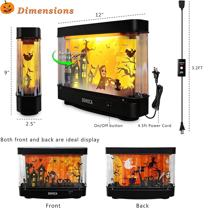 DOMICA Halloween Decorations Halloween Decor, Night Light with Timer for Bedroom, Halloween Ghost Pumpkin Party Favors Home Decor LED Table Light Table Lamp Indoor DOMICA