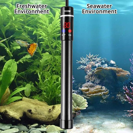 MQ Titanium Alloy 500W Aquarium Heater for Salt and Fresh Water, Digital LED Display Submersible Heater with External Thermostat Controller, for Fish Tank 70-80 Gallon MQ