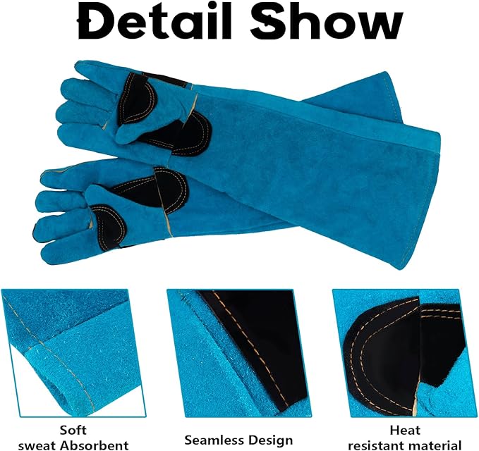 Animal Handling Gloves Bite Proof with 40inch Collapsible Snake Hook,Suitable for Dog Cat FalconBird Reptile Snake Surfante