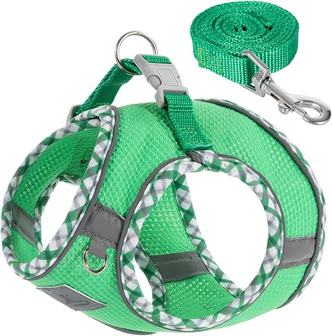 Dog Harness and Leash Set, No Pull Pet Harness for Small Dogs Easy Walking,Soft Breathable Small Dog Harness,Adjustable Reflective Step in Vest Harness for Puppy,Kitten, Cats TomteNisse