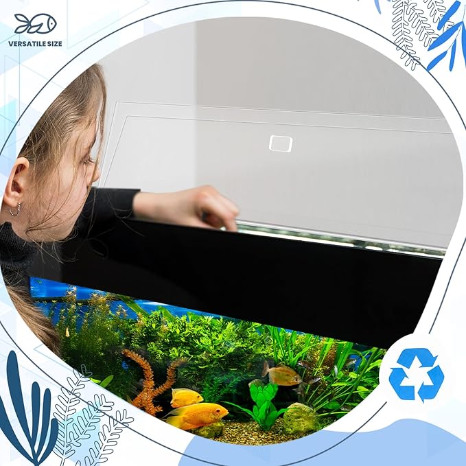 Juexica Aquarium Lid Acrylic Canopy Two Piece Set Aquarium Top Cover Fish Tank Lid with Center Brace with a Hook Knife (48 x 13 in) Juexica