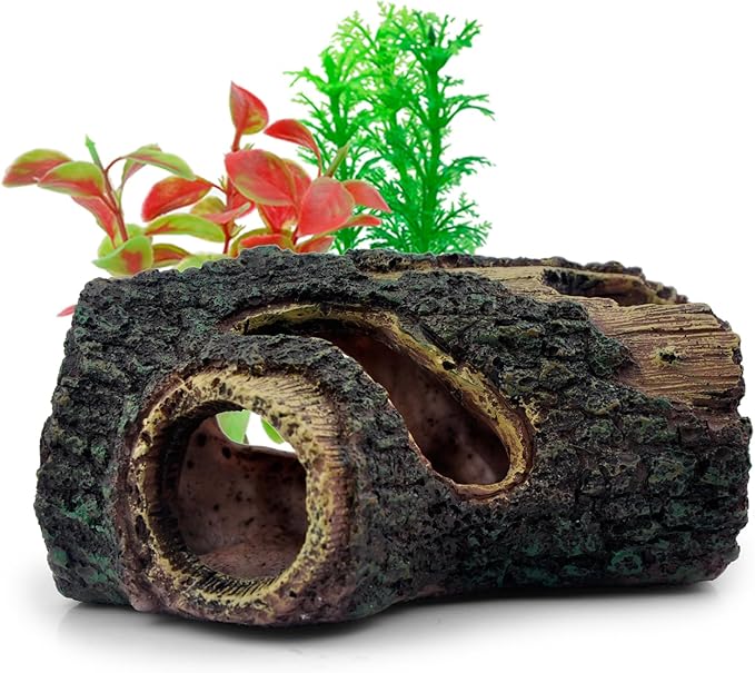 DOMICA Aquarium Decorations for Small Fish, Betta, Reptile Hide, Resin Ornaments for 3 to 10 Gallon Fish Tank, Reptiles & Amphibians Habitat Decor Accessories DOMICA