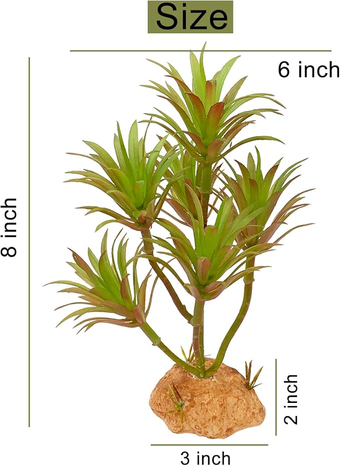 Woyrise Reptile Artificial Plants Terrarium Decor, Fake Desert Plants Bearded Dragon Tank Decorations Accessories fit Crested Gecko Leopard Lizard Chameleon Ball Python Snake Frog - Tillandsia Woyrise