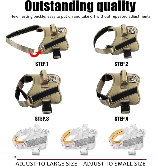 Bolux Dog Harness, No-Pull Reflective Dog Vest, Breathable Adjustable Pet Harness with Handle for Outdoor Walking - No More Pulling, Tugging or Choking Bolux