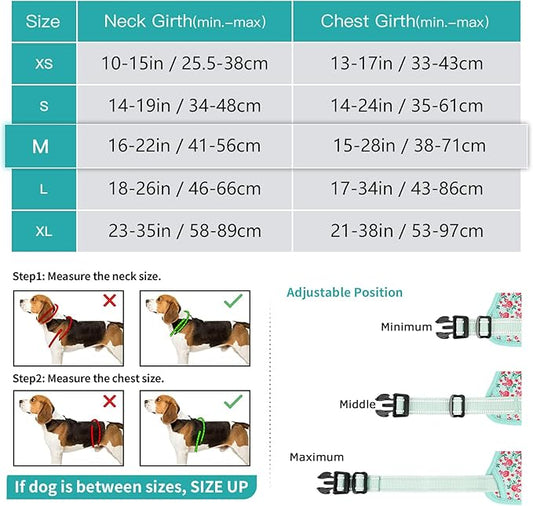 Timos No Pull Dog Harness, Release at Neck Reflective 3 Snap Buckles Adjustable No Choke Pet Vest with Front & Back 2 Leash Clips, Soft Padded Control Training Handle for Small Medium Large Dogs Timos