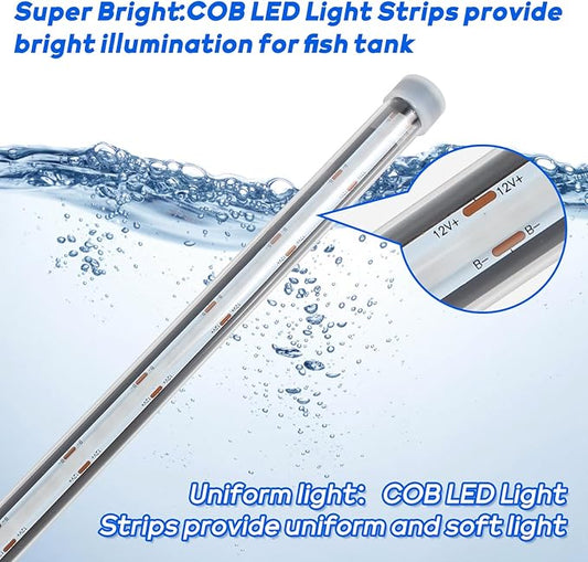 Submersible Fish Tank Aquarium Light: Bright Aquarium Lighting Full Spectrum - Adjustable Brightness Colors Change Underwater Led Strips with Remote and Suction Cups for Aquarium Fish Tank(11.8 Inch) SZMINILED