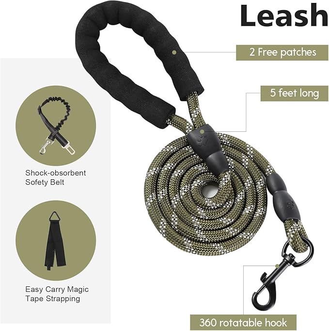 No Pull Tactical Dog Harness for Medium Dogs, Escape Proof Molle Dog Vest Harness and Leash Set, Adjustable Military Service Dog Harness with Handle for Medium Large Dogs(Black,Medium) - PAWPICO