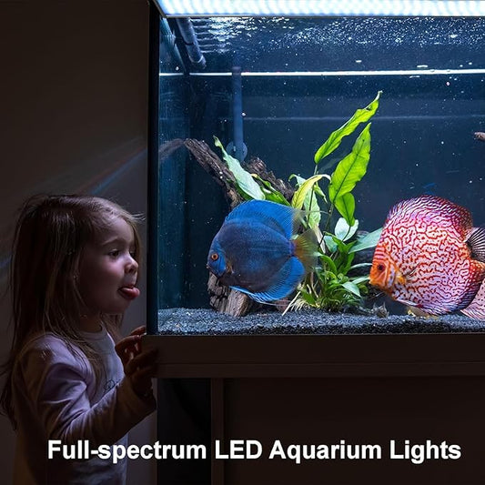 Full Spectrum LED Aquarium Light 48W, 48''-55'' Adjustable Fish Tank Lights Auto on/Off with Timer Dimmable for Freshwater Plants, 4 Natural Modes Aquarium Plant Light Danhh