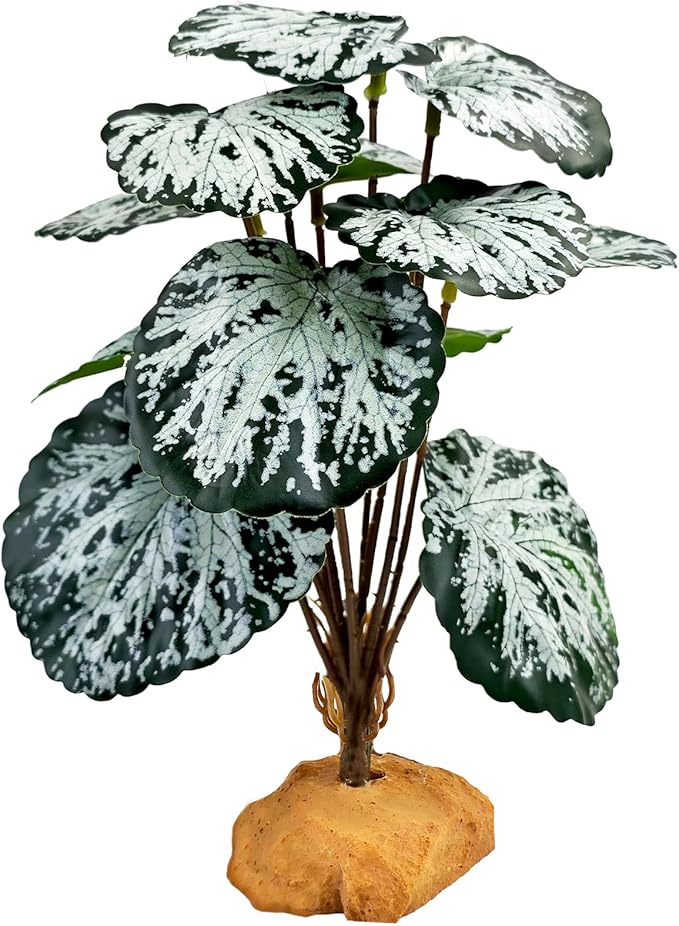 Woyrise Reptile Artificial Plants for Terrarium Decor, Amphibian Habitat Decorations Bearded Dragon Tank Accessories fit Crested Gecko Leopard Lizard Chameleon Snake Frog - Fake Spots Heuchera Woyrise