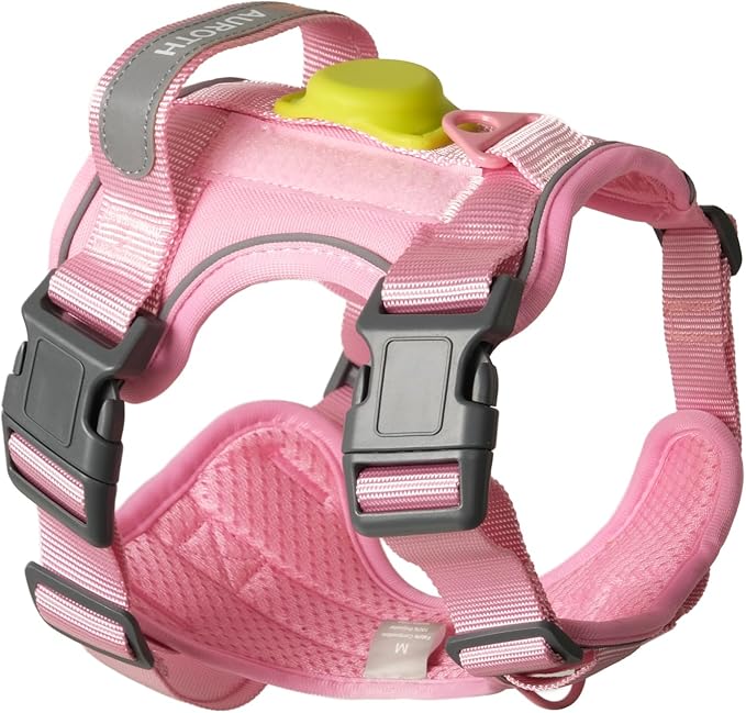 AUROTH Dog Harness Medium Sized Dog, Dog Vest Harness Medium Size Dog, Medium Dog Harness, No Pull Dog Harness for Medium Dogs with Handle, Pink M AurothPets
