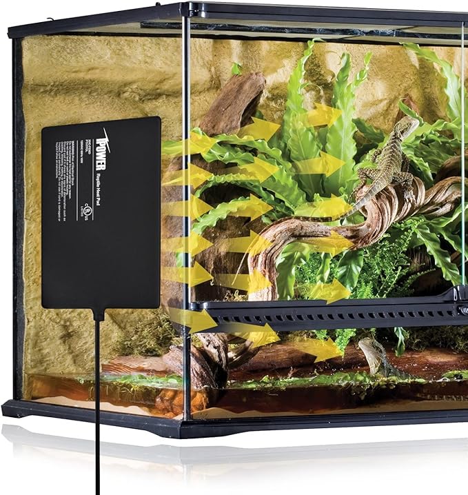 iPower Reptile Heat Pad Under Tank Terrarium Warmer Heating Mat for Turtle, Lizard, Frog, Snake, Reptile, and Other Small Animals, 8X12 Inch, 16W, 2 Pack iPower