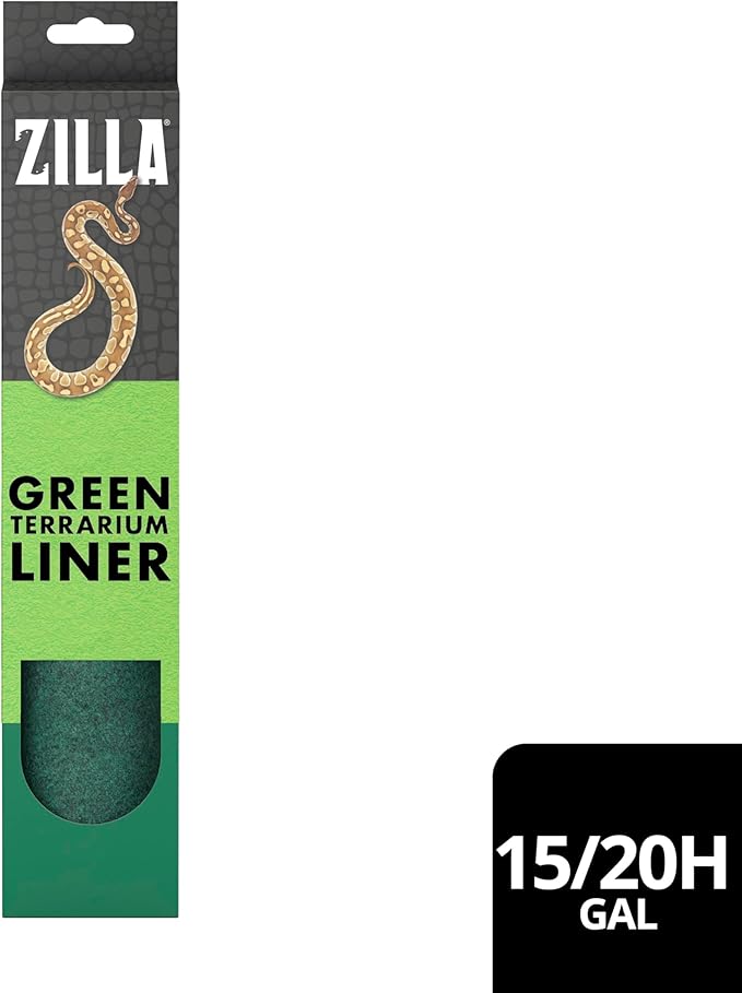 Zilla Reptile Terrarium Bedding Substrate Floor Liner, Green, 15/20G, 11.75" x 23.5" Zilla