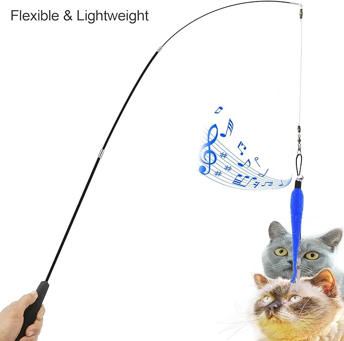 ZPH Cat Toys,Interactive Feather Variety Pack for Cats Wand Kitten Toy-Includ Cat Exercise Toy Fluffy Mouse Worms&Fish - PAWPICO