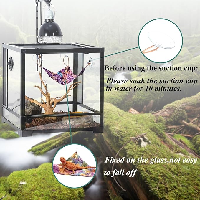 Bearded Dragon Tank Accessories, Reptile Bedding Hammock Soft Fabric Warm Sleeping Pillow with Cover Substrate for Bearded Dragon Leopard Gecko Lizard Mechpia