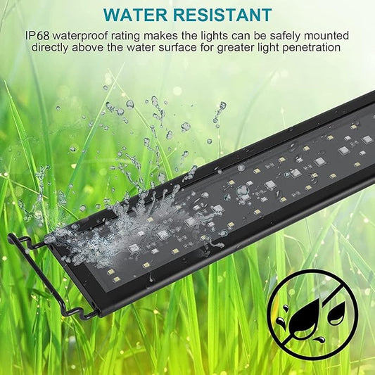 AMZBD Led Aquarium Light,Full Spectrum Aquarium Light,DIY & WRGB Color Temperature Adjustment,3 Timing Modes,Brightness Adjusted Fish Light,Expandable Bracket Aquarium Lamp for Fish Tank(24-30inch) AMZBD