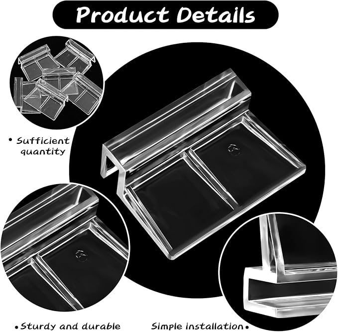 6Pcs Rimless Aquarium Lid Clips, 0.24'' Thick Acrylic Fish Tank Cover Clips Holder, Universal Glass Aquarium Top Lid Support, Transparent Fish Tank Lid Clamp for Aquarium Hoods Parts (6mm) PAWPICO
