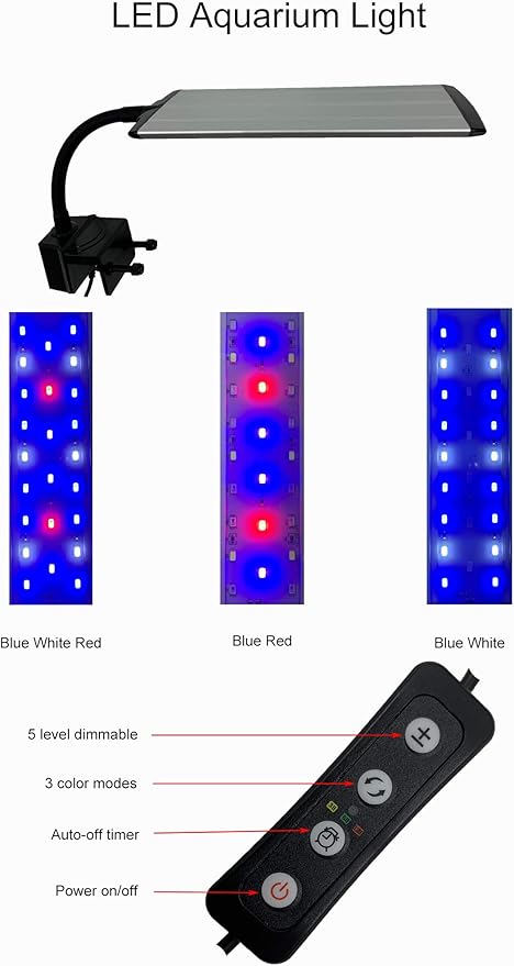 12 Gallon Saltwater Aquarium U-Shaped Low Iron Ultra Clear Glass Aquarium Saltwater Fish Tank Reef Tank with Lid and Pad, Protein Skimmer, LED Light and Pump (Black, Premium All-in-One Kits) GankPike